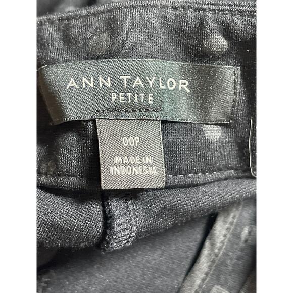 Ann Taylor Women's Black Polka Dot Mid Rise Skinny Cropped Trousers Pants Sz 00P - Picture 4 of 5